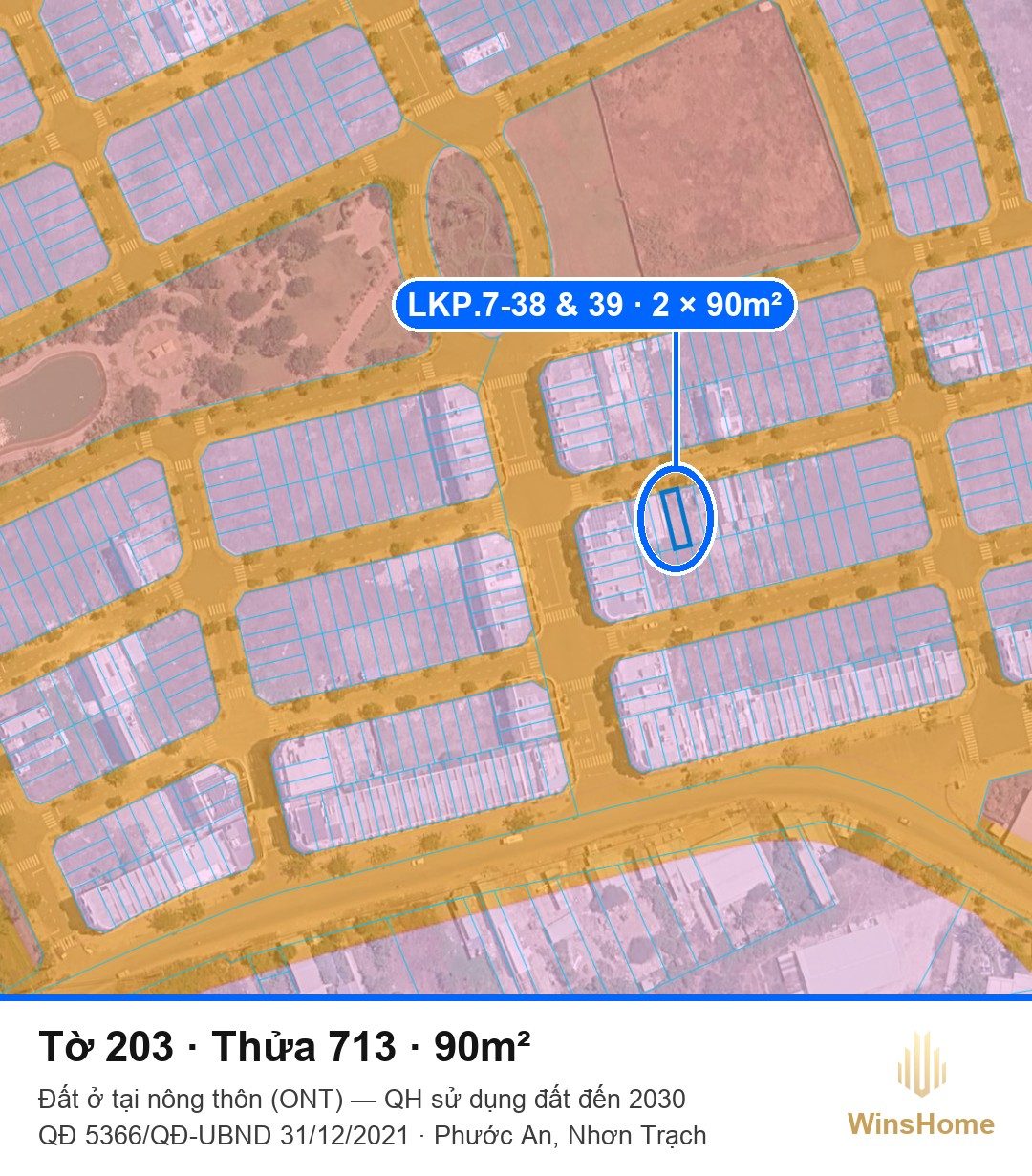 Quy hoạch sử dụng đất — thửa 713, đất ở ONT