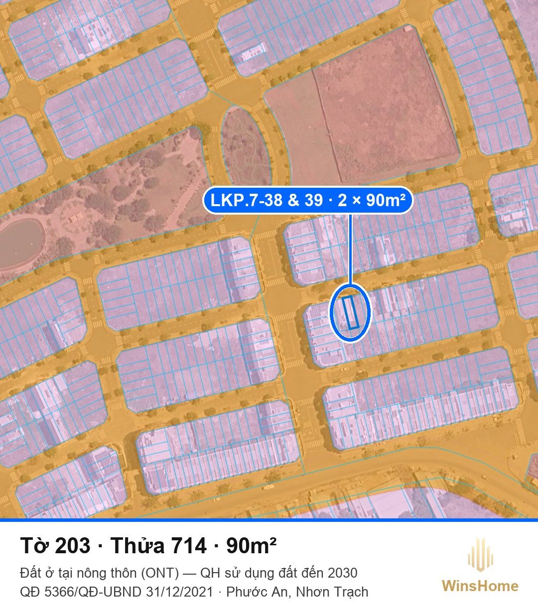 Quy hoạch sử dụng đất — thửa 714, đất ở ONT