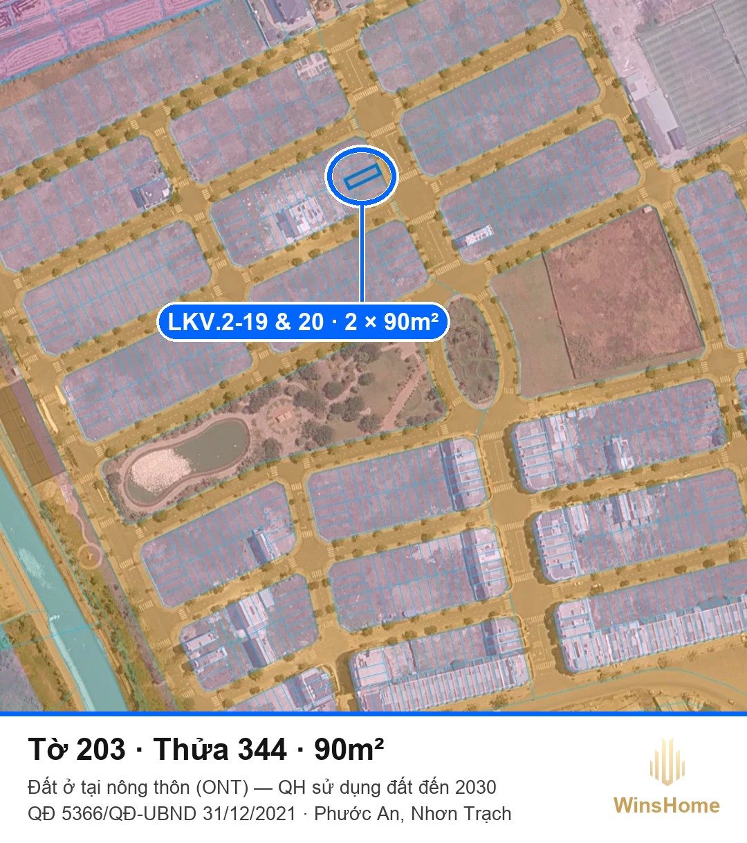 Quy hoạch sử dụng đất — Tờ 203 Thửa 344, đất ở ONT